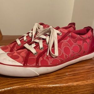 Authentic Coach Red converse style shoes